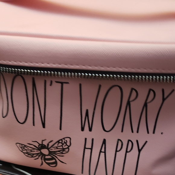 Rae Dunn Pink Cosmetic Bag with Bee Design GUC - Picture 2 of 5